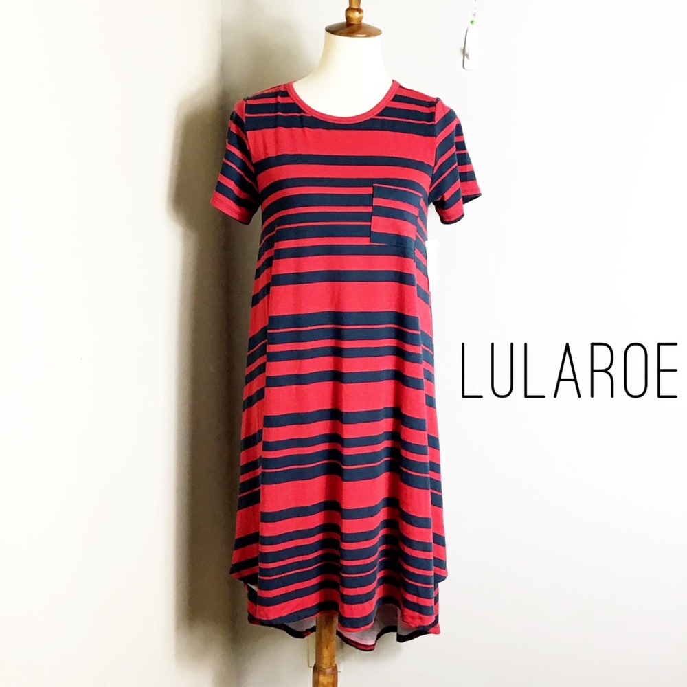 Red & Blue Carly Dress by LulaRoe- Sz. XS - Picture 1 of 2